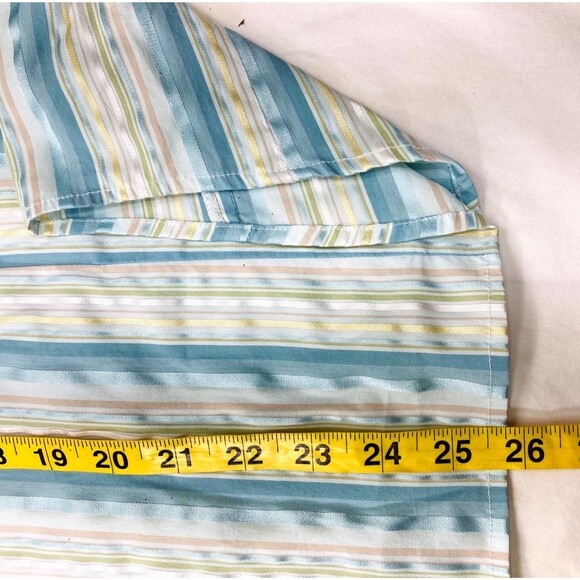 DressBarn Vintage Top Satin Metallic Stripe Turquoise XL Women Y2K Fairy Cottage - Picture 10 of 10